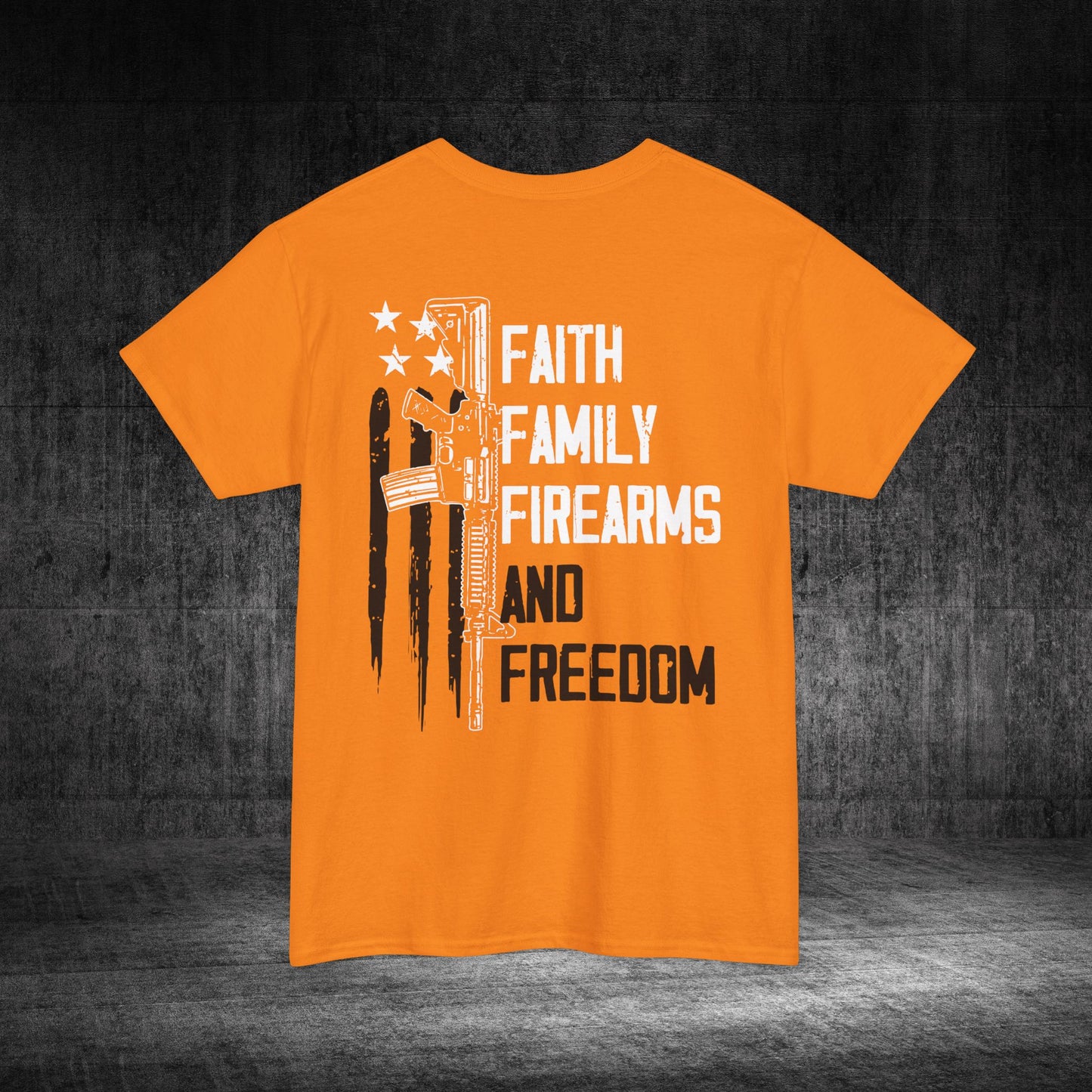 Faith, Family, Firearms, And Freedom Heavy Cotton Tee