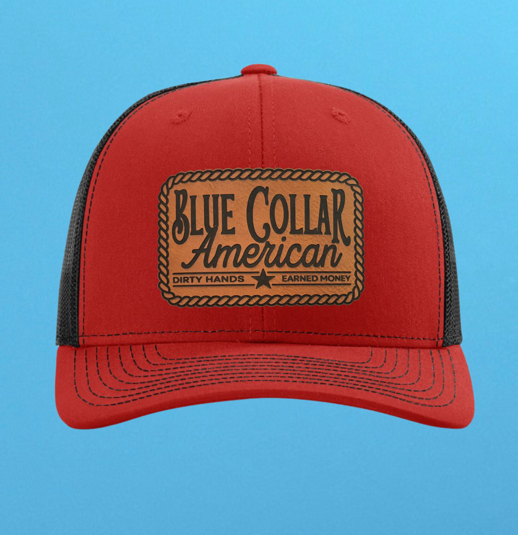 Richardson 112 Blue Collar American Leather Patch Hat