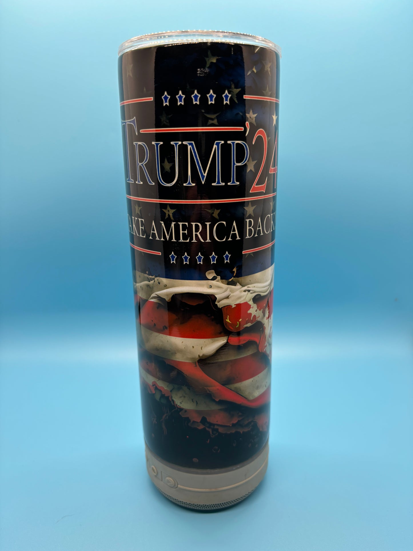 Trump 2024 20-Ounce Skinny Stainless Steel Bluetooth Tumbler