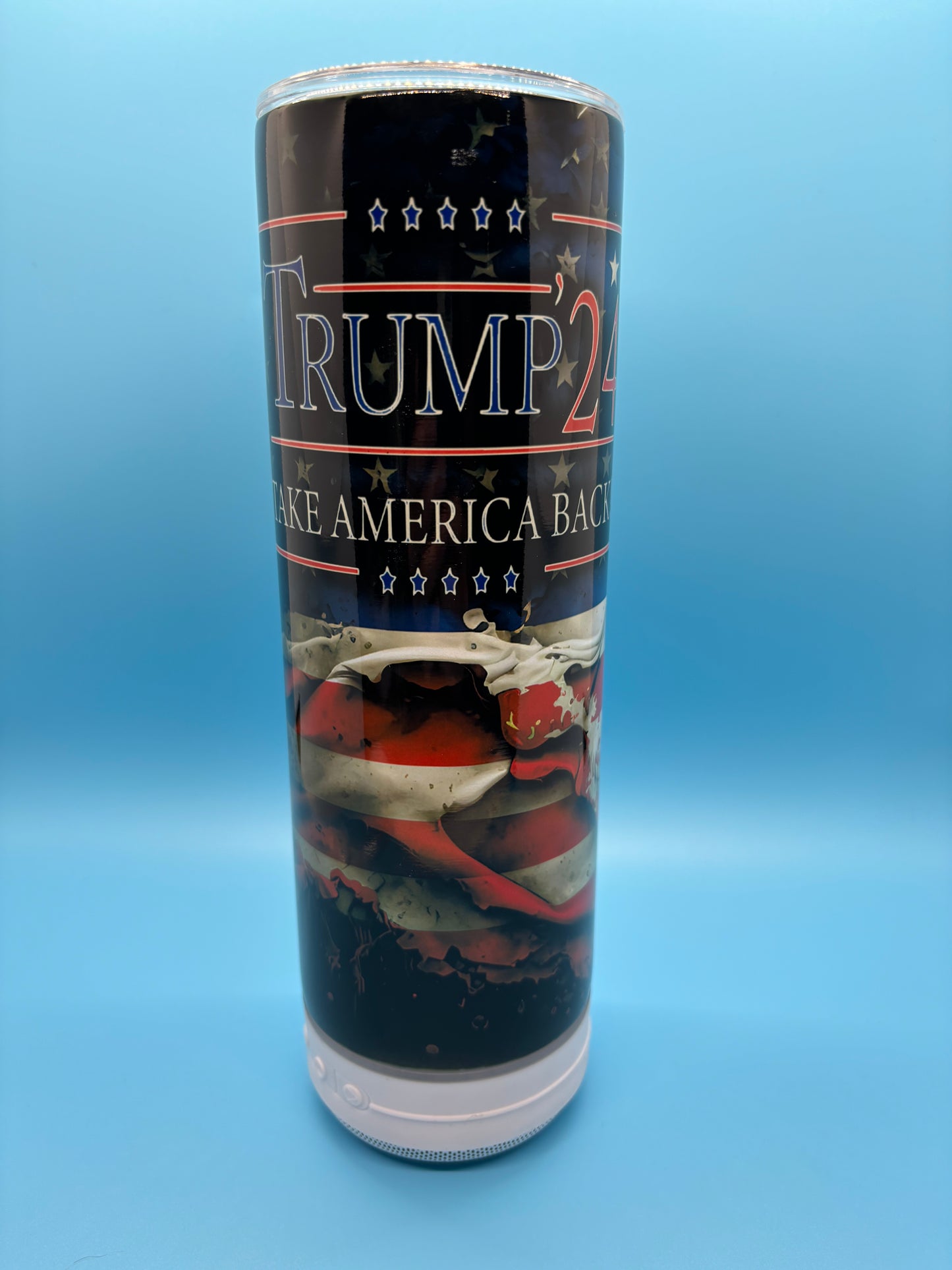 Trump 2024 20-Ounce Skinny Stainless Steel Bluetooth Tumbler