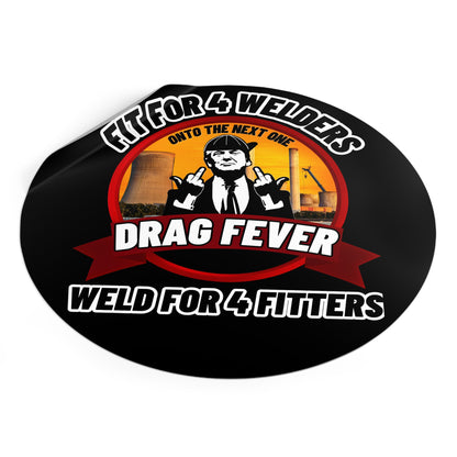 Drag Fever Round Vinyl Stickers