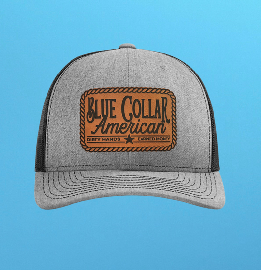 Richardson 112 Blue Collar American Leather Patch Hat