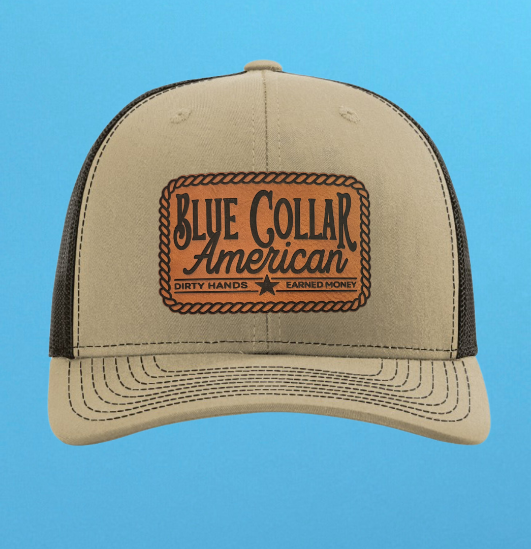 Richardson 112 Blue Collar American Leather Patch Hat