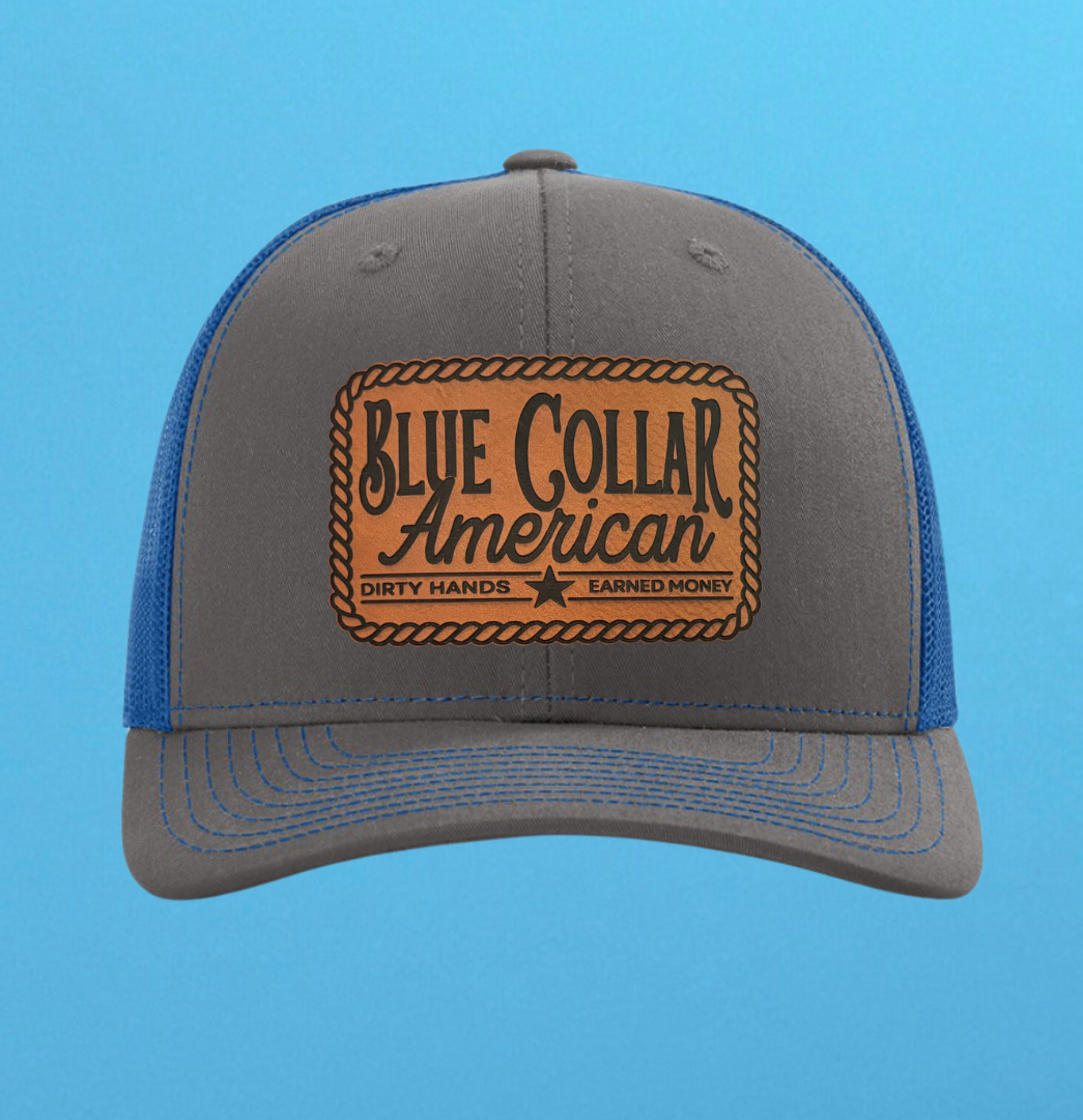 Richardson 112 Blue Collar American Leather Patch Hat