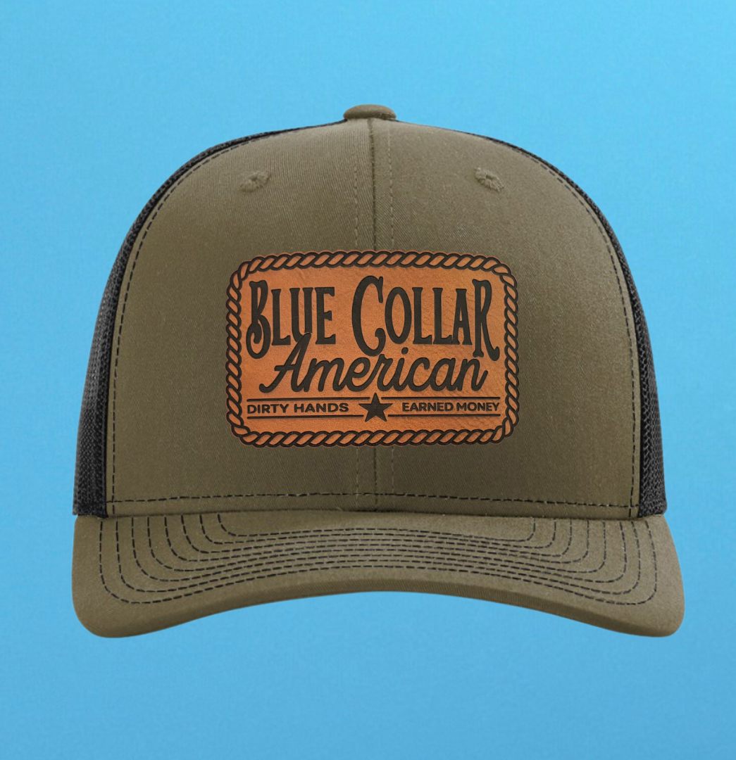 Richardson 112 Blue Collar American Leather Patch Hat
