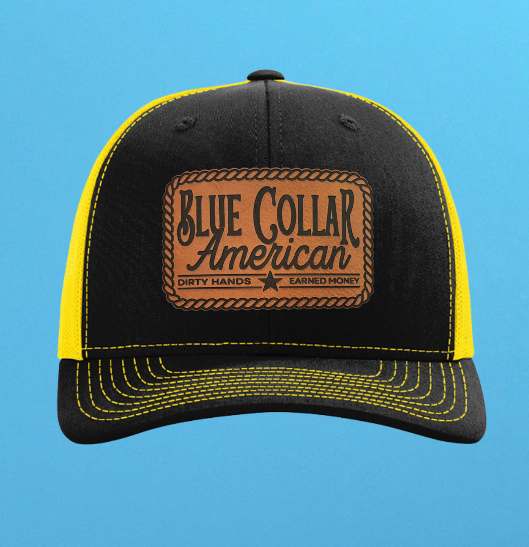 Richardson 112 Blue Collar American Leather Patch Hat