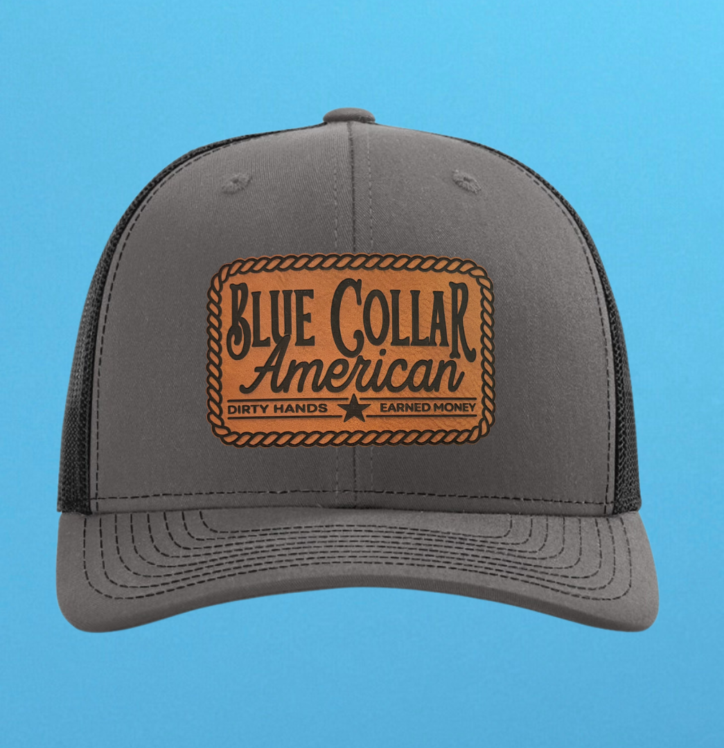 Richardson 112 Blue Collar American Leather Patch Hat