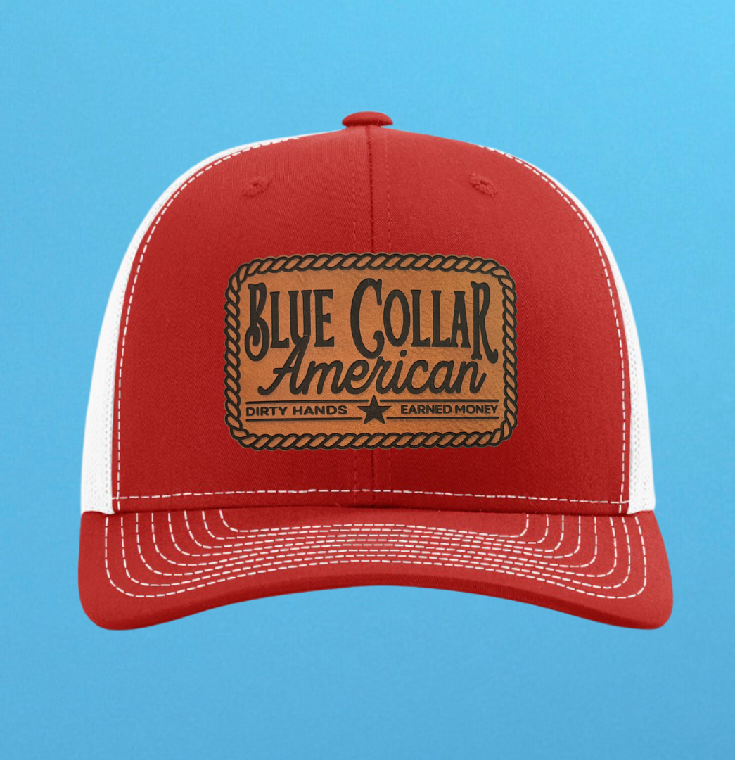 Richardson 112 Blue Collar American Leather Patch Hat
