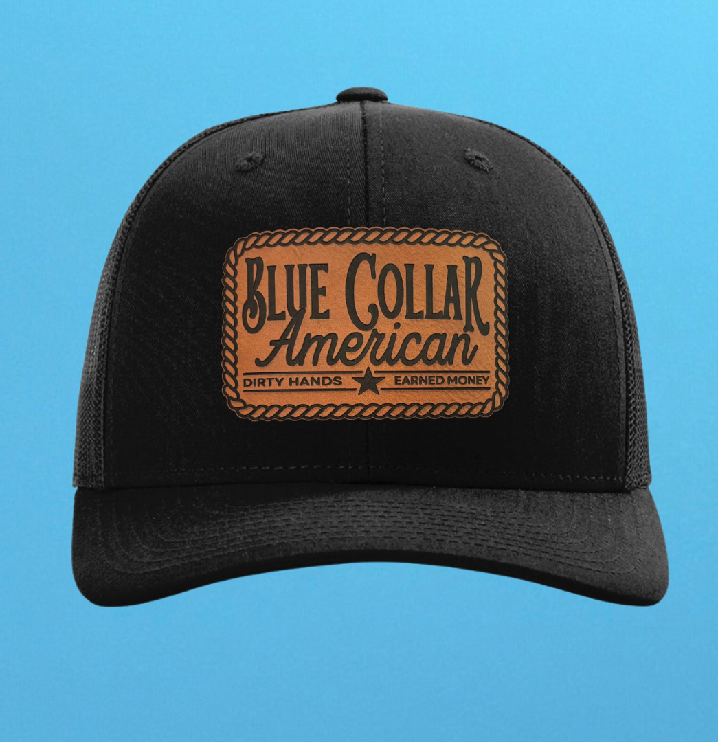Richardson 112 Blue Collar American Leather Patch Hat