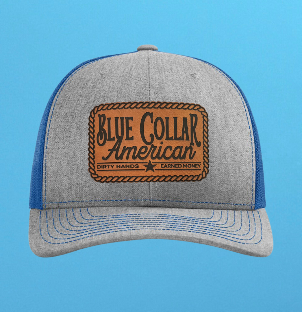 Richardson 112 Blue Collar American Leather Patch Hat