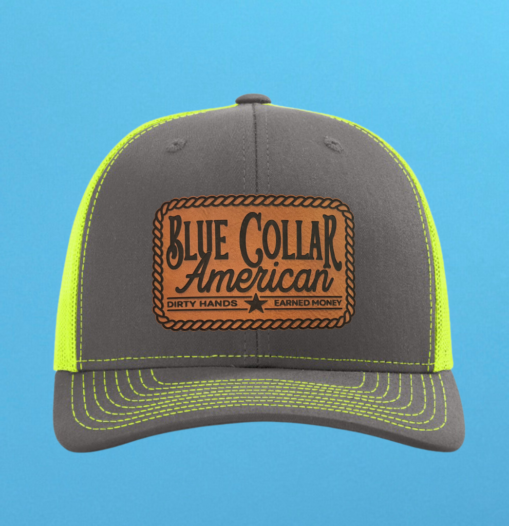 Richardson 112 Blue Collar American Leather Patch Hat