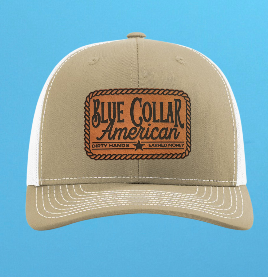 Richardson 112 Blue Collar American Leather Patch Hat