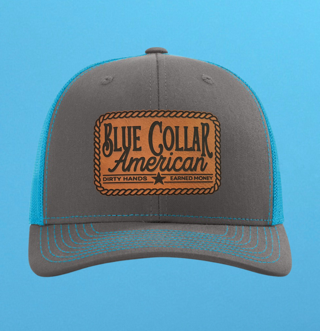 Richardson 112 Blue Collar American Leather Patch Hat