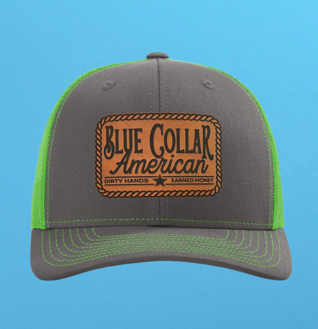 Richardson 112 Blue Collar American Leather Patch Hat