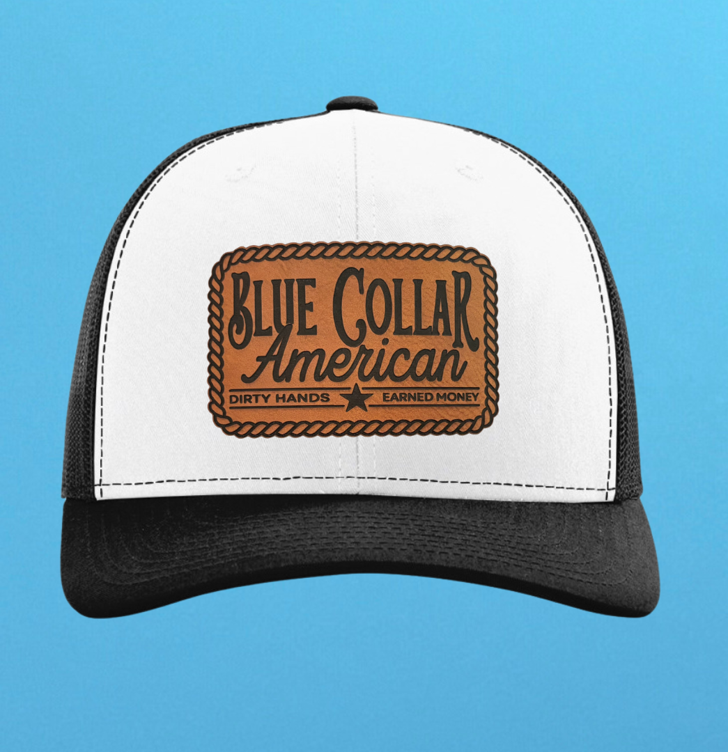 Richardson 112 Blue Collar American Leather Patch Hat