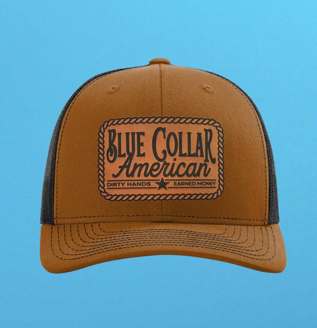 Richardson 112 Blue Collar American Leather Patch Hat