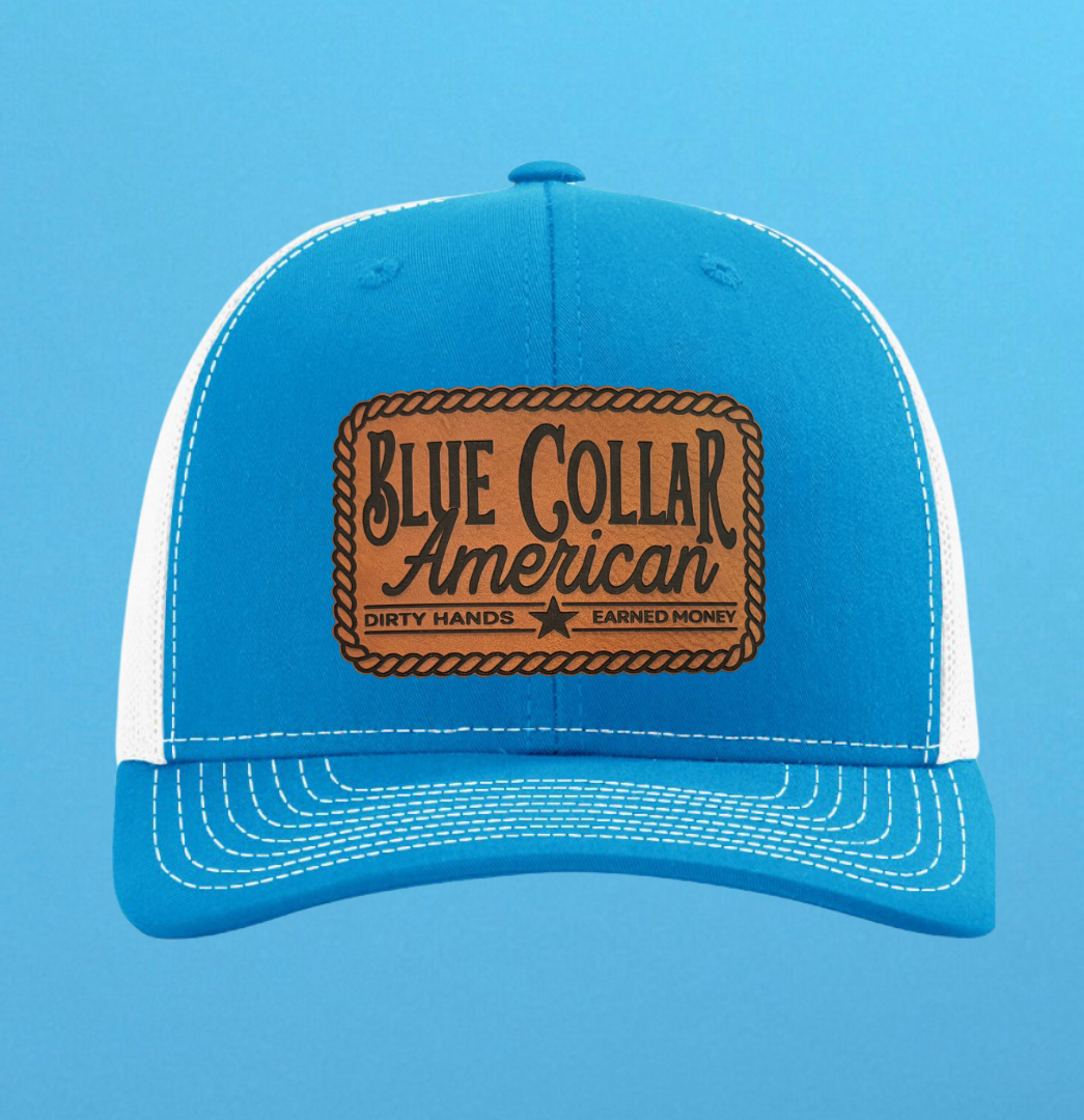 Richardson 112 Blue Collar American Leather Patch Hat