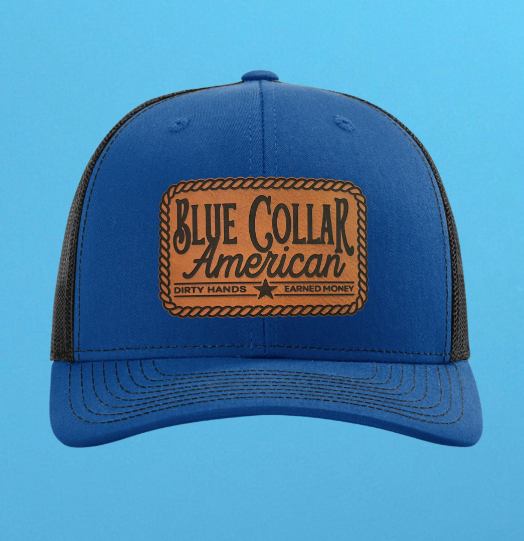 Richardson 112 Blue Collar American Leather Patch Hat