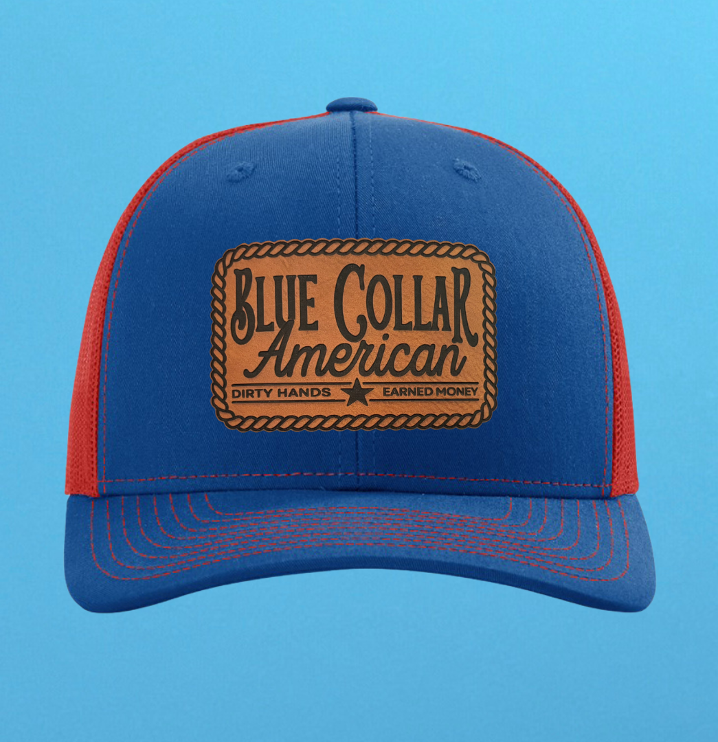 Richardson 112 Blue Collar American Leather Patch Hat