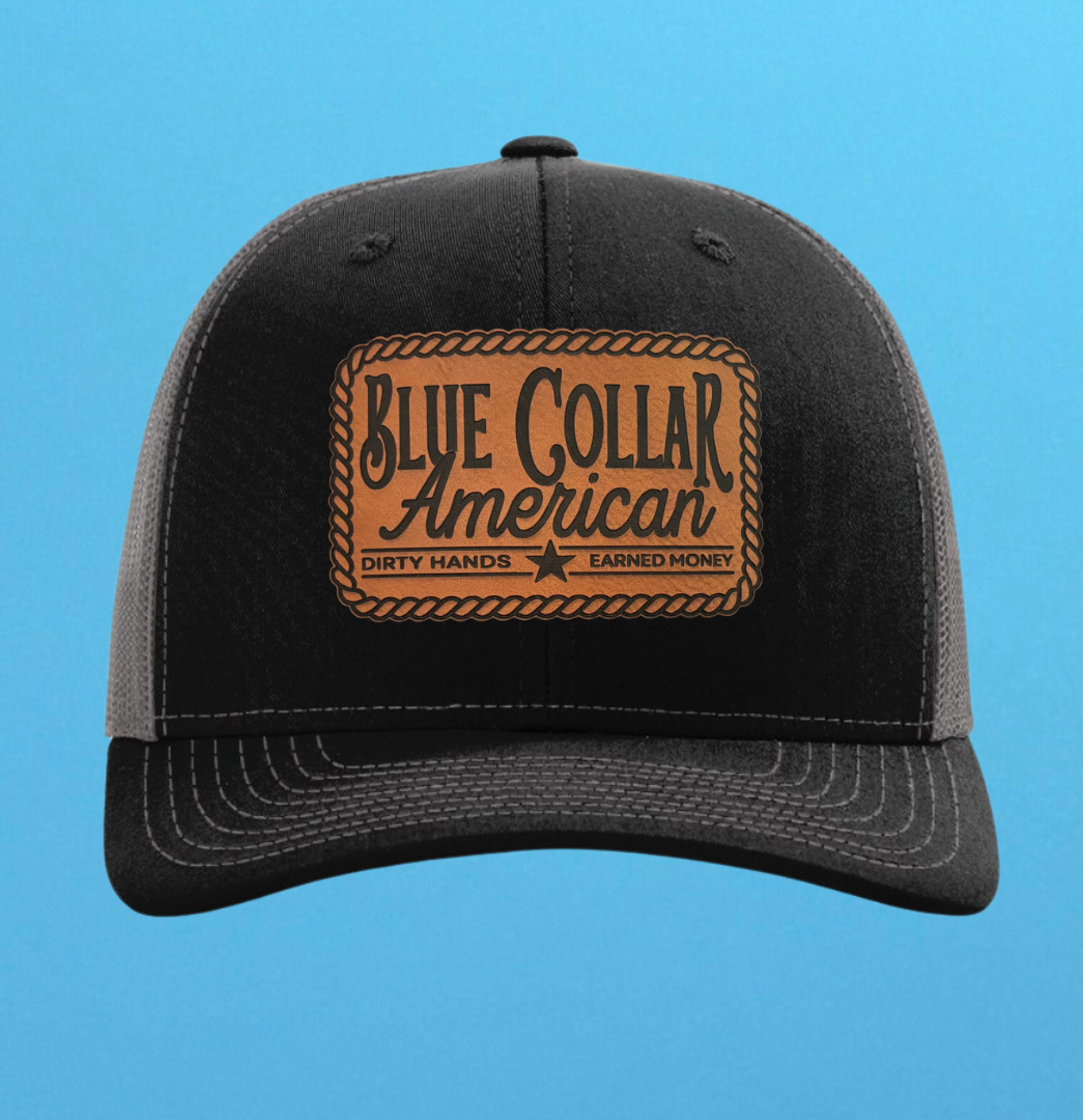 Richardson 112 Blue Collar American Leather Patch Hat