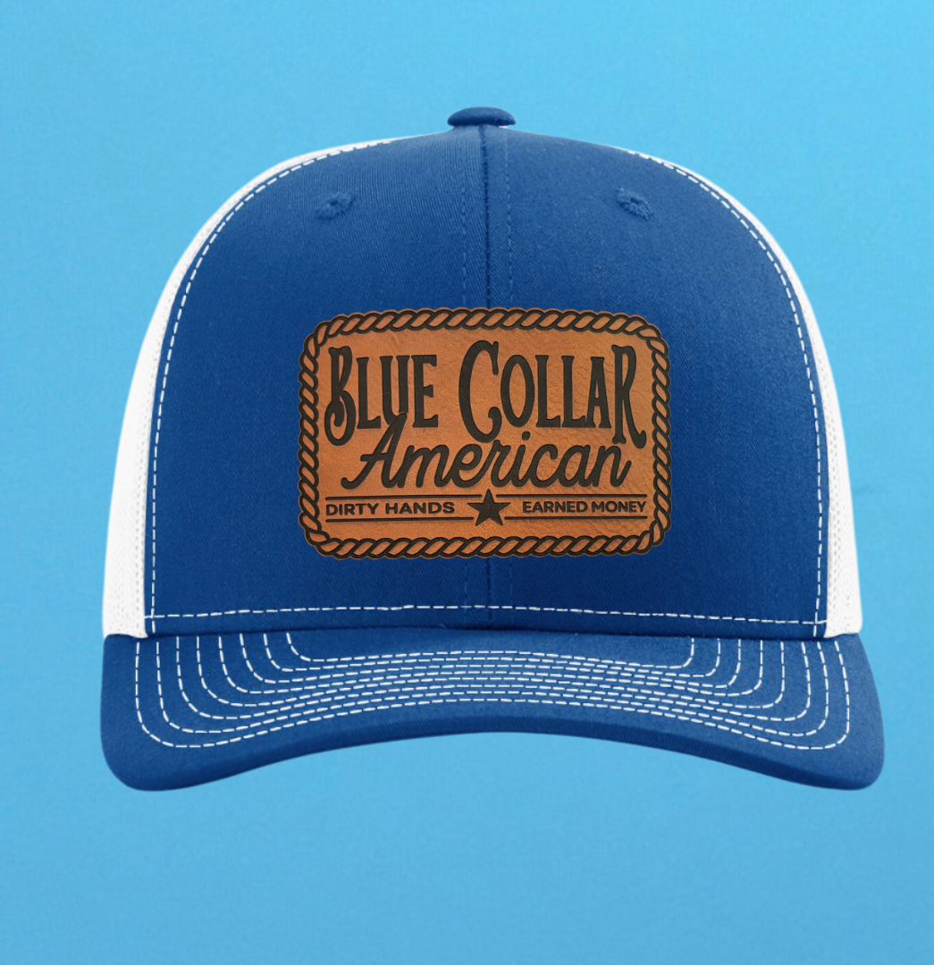 Richardson 112 Blue Collar American Leather Patch Hat