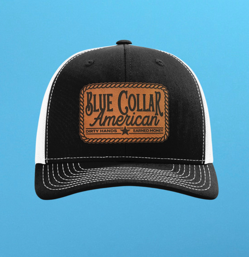 Richardson 112 Blue Collar American Leather Patch Hat