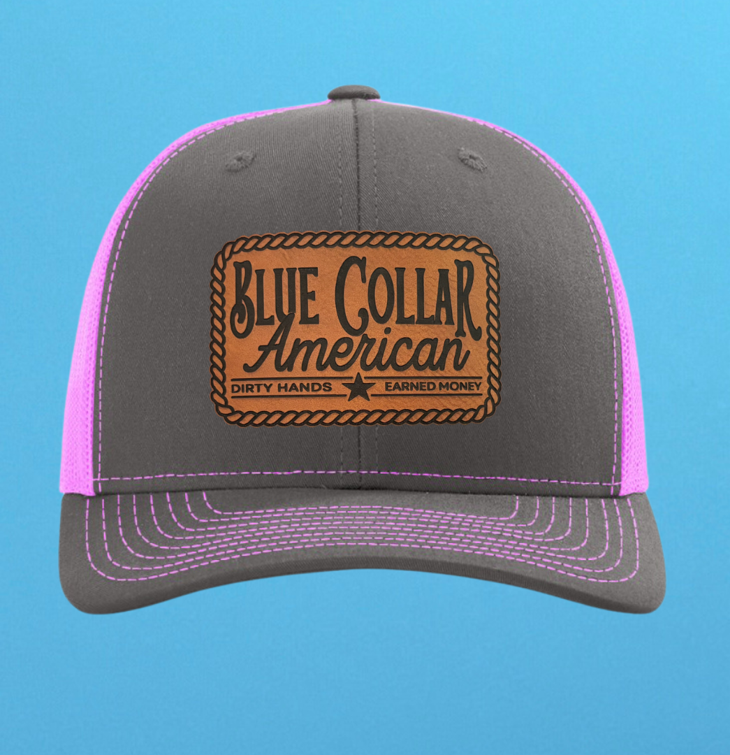 Richardson 112 Blue Collar American Leather Patch Hat