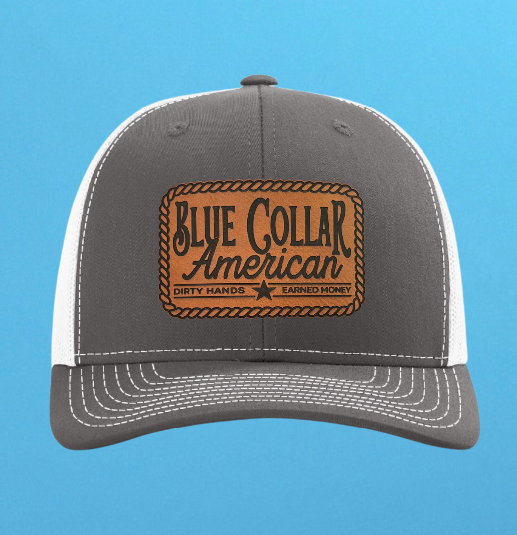 Richardson 112 Blue Collar American Leather Patch Hat