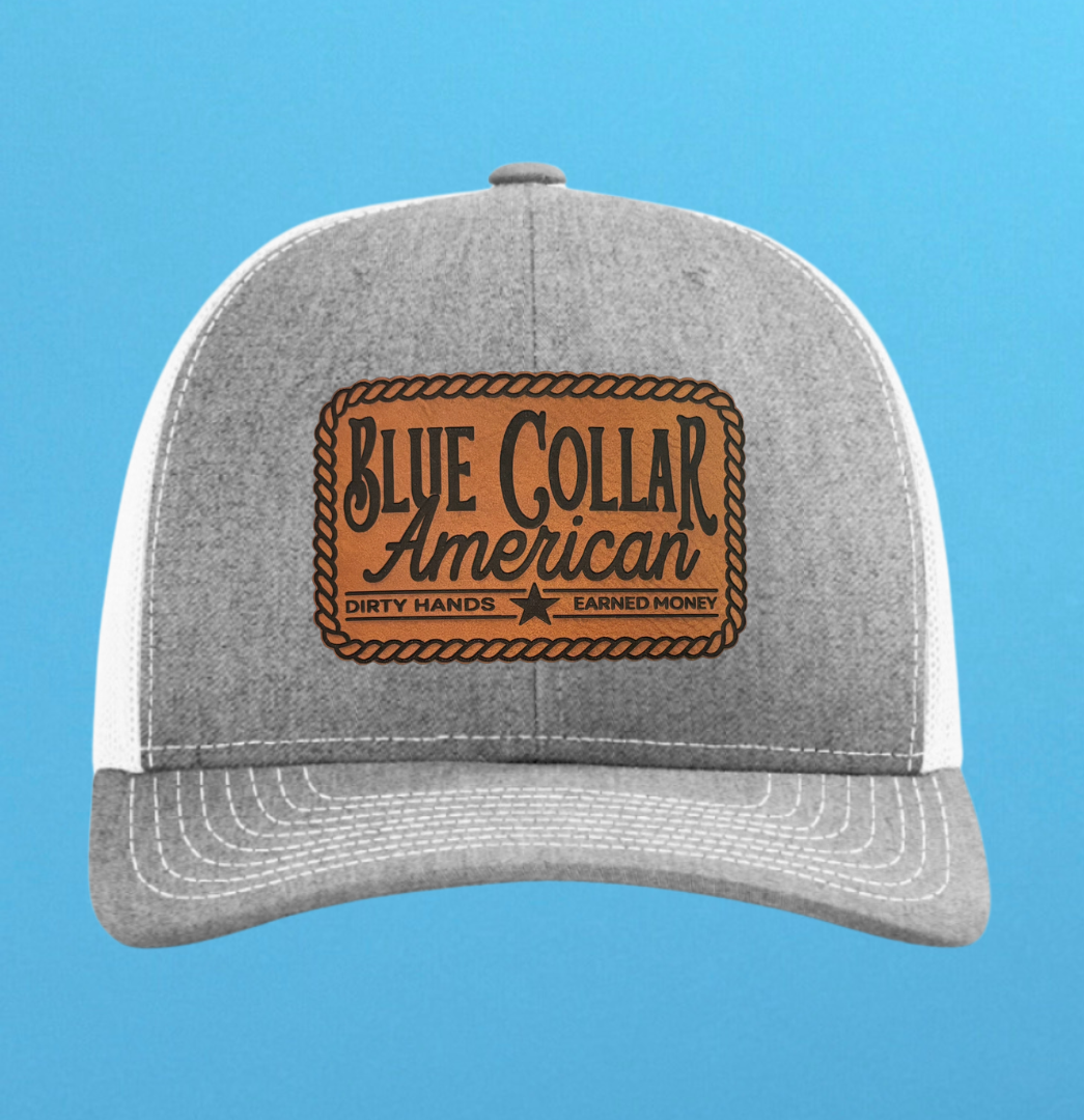 Richardson 112 Blue Collar American Leather Patch Hat