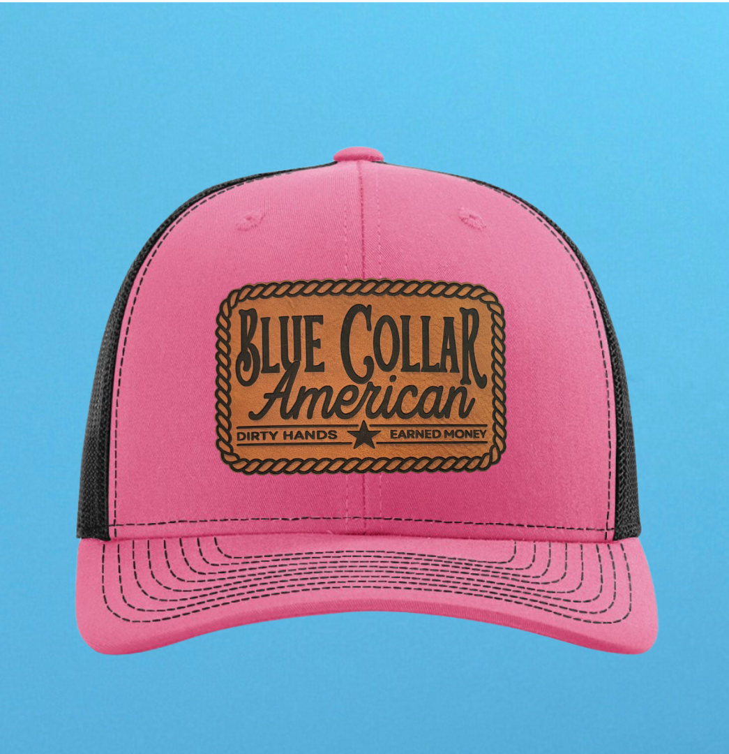 Richardson 112 Blue Collar American Leather Patch Hat