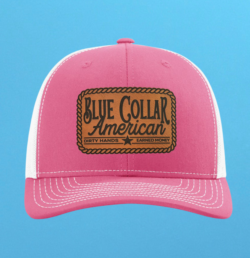 Richardson 112 Blue Collar American Leather Patch Hat