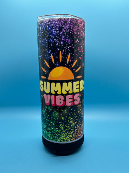 Summer Vibes 20-Ounce Skinny Stainless Steel Bluetooth Tumbler