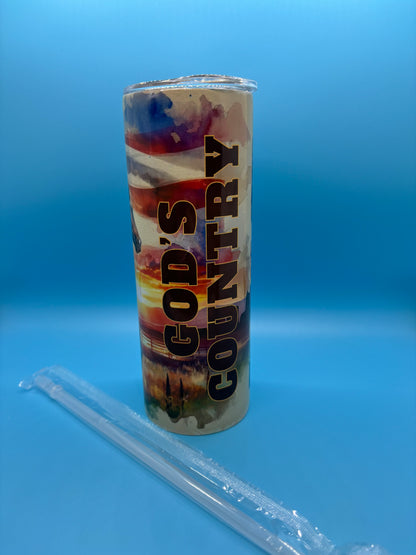 God’s Country 20-Ounce Skinny Stainless Steel Tumbler