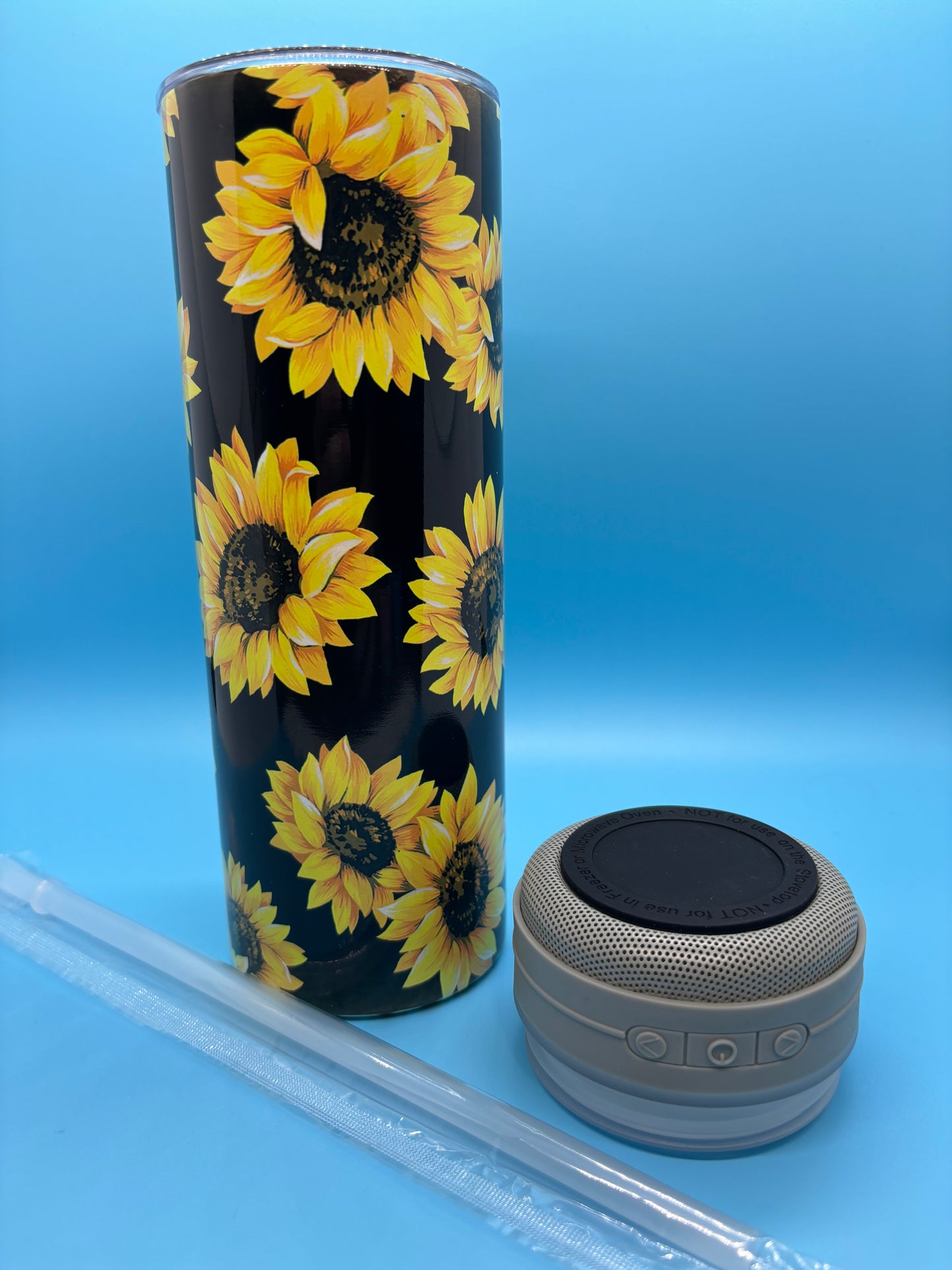 Sunflower 20-Ounce Skinny Stainless Steel Bluetooth Tumbler