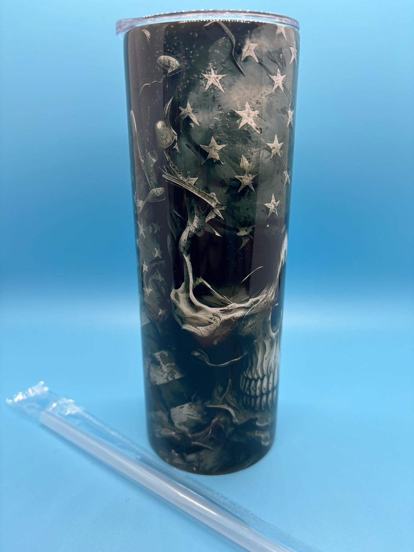 Police Skull 20-Ounce Skinny Stainless Steel Tumbler