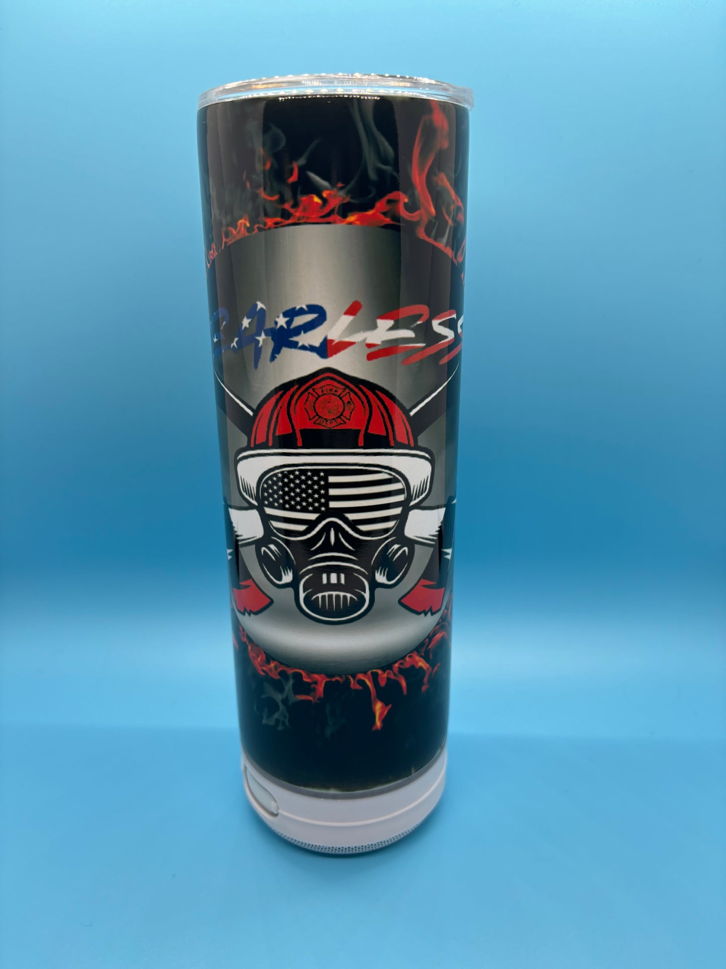 Fearless Firefighter 20-Ounce Skinny Stainless Steel Bluetooth Tumbler