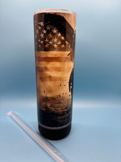 American Soldier 20-Ounce Skinny Stainless Steel Bluetooth Tumbler