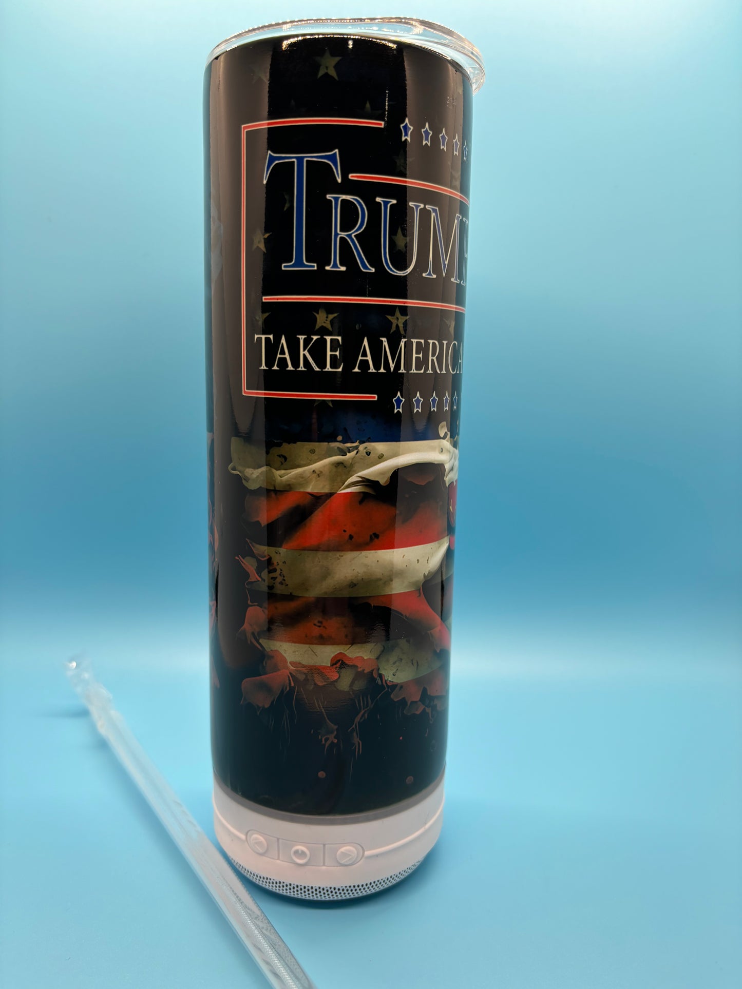 Trump 2024 20-Ounce Skinny Stainless Steel Bluetooth Tumbler
