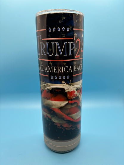 Trump 2024 20-Ounce Skinny Stainless Steel Bluetooth Tumbler