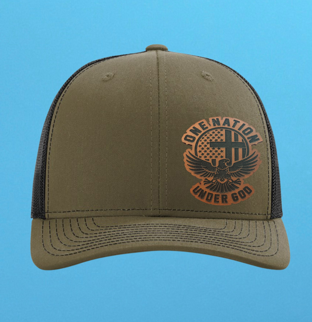 Richardson 112 One Nation Under God Leather Patch Hat