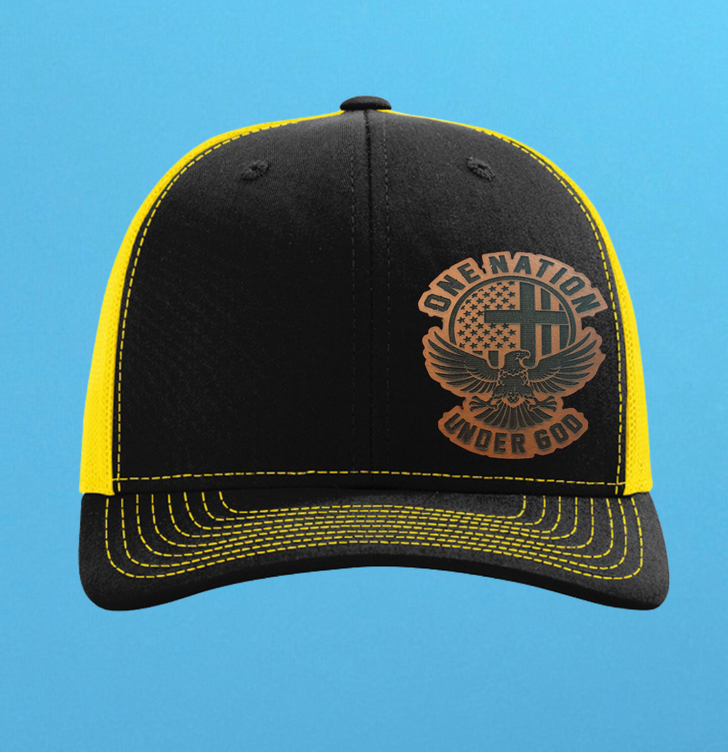 Richardson 112 One Nation Under God Leather Patch Hat
