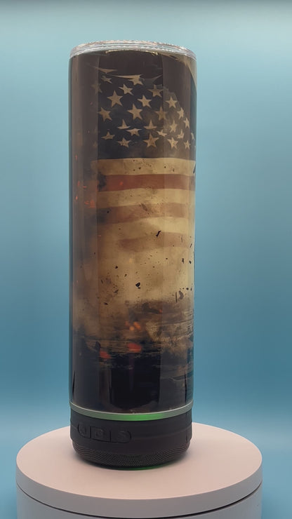 American Soldier 20-Ounce Skinny Stainless Steel Bluetooth Tumbler